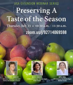 Preserving a Taste of the Season Webinar Flyer