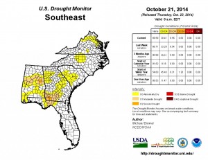 20141021_southeast_trd drought monitor