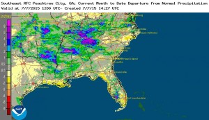 july 2015 to date precip dep