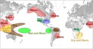 Winter impacts of El Niño.  Source: National Weather Service