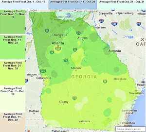 first frost ga climate office