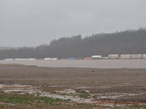 Train derailed in MO flood.  Source: AgWeb.