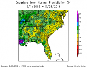 aug 16 to date precip dep