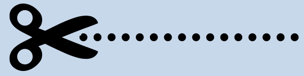 Scissors cutting along dotted line