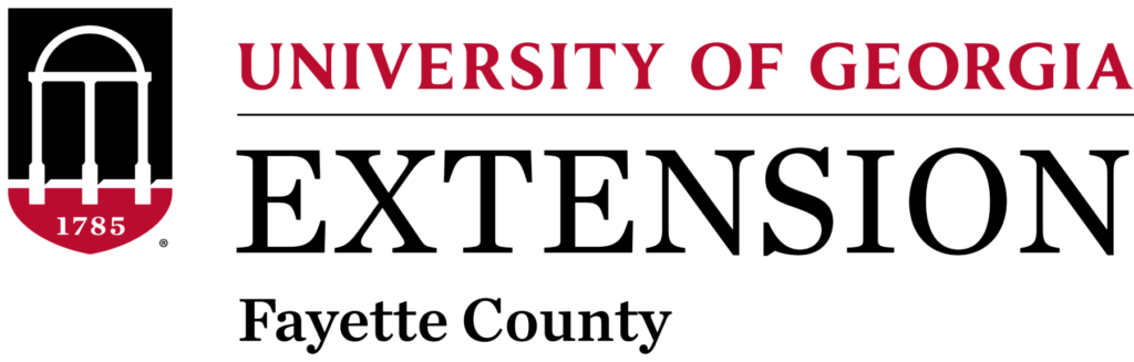 Black and Red UGA Extension Fayette County Logo. 