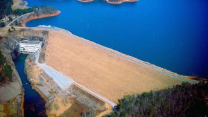 aerial view of Buford Dam.