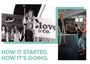 Country singer Jennifer Nettles as a youth at a 4-H performance and adult Jennifer Nettles mentoring young 4-H youth