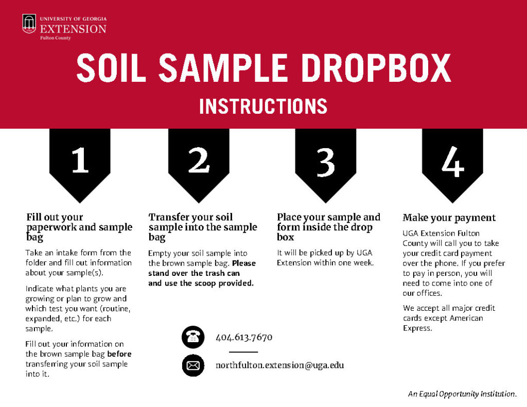 infographic showing steps for dropping soil samples off in drop box.