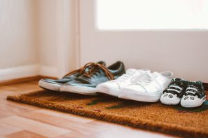 Shoes on mat
