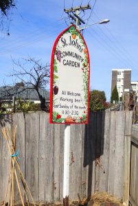 St Johns community garden sign
