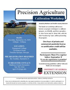 Precision Ag Calibration Workshop – Thursday Sept 10
