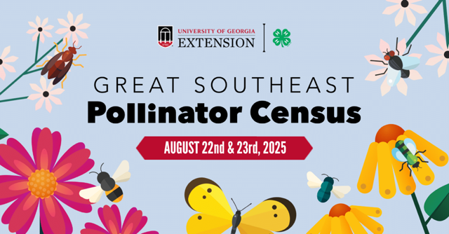 Great Southeast Pollinator Census wiht Banner-August 22 and 23, 2025