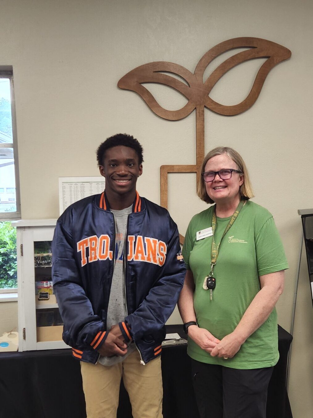 Scholarship Recipient Blake Hodges is pictured with County Extension Coordinator, Mary Carol Sheffield